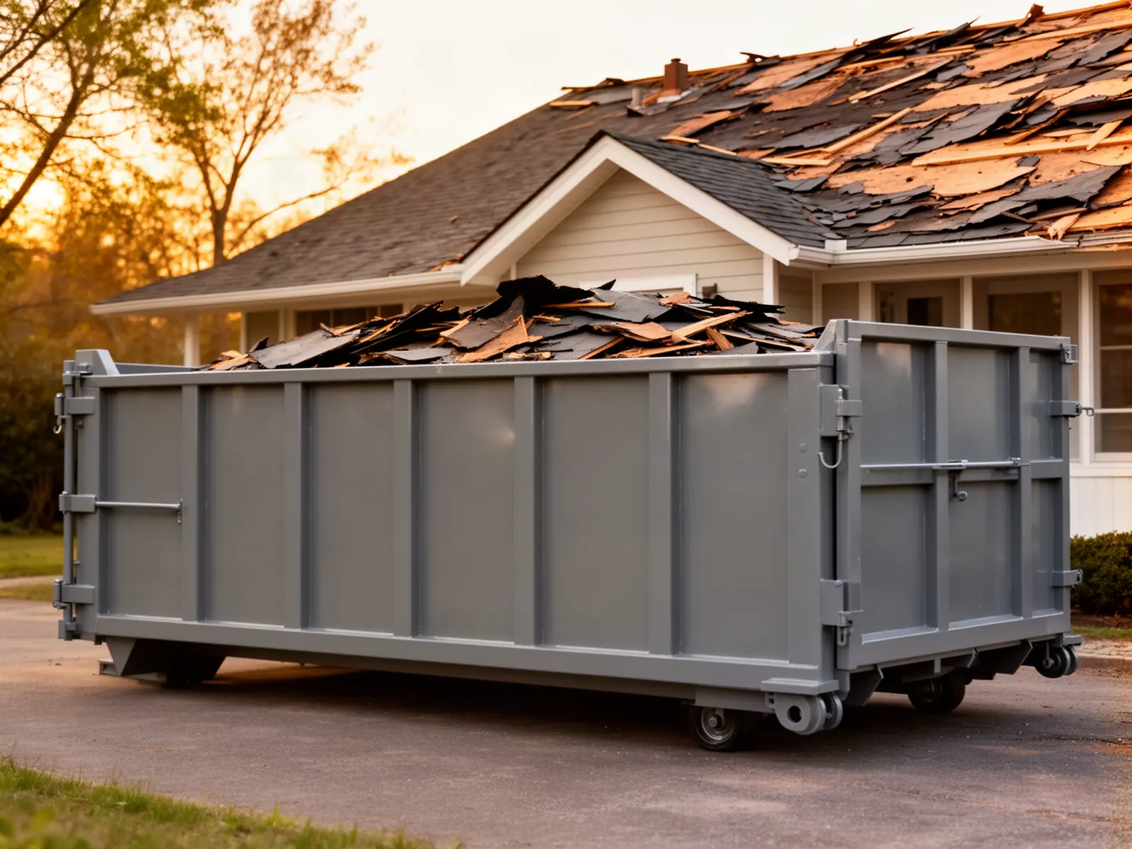 Roll-off dumpster from Leo & Kenny's Dumpster Rental in Crystal Lake, IL